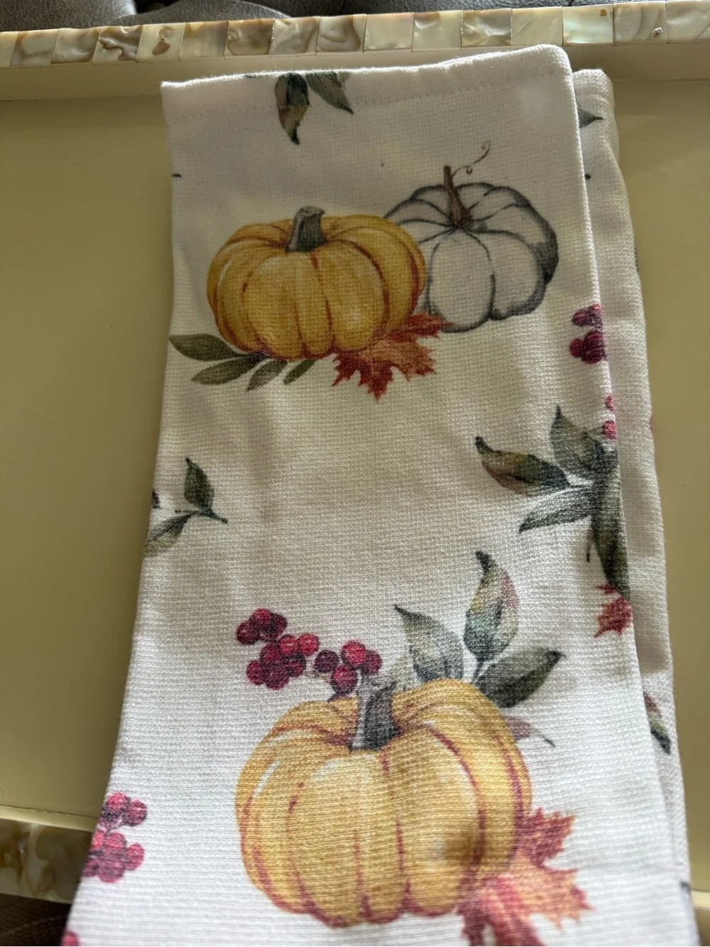 Cupcakes and cashmere set of 3 kitchen towels- Fall decor